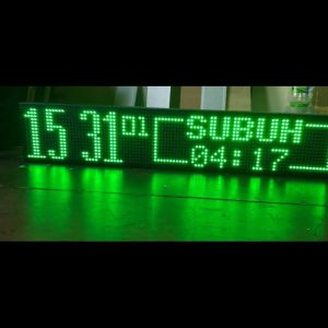 Jam Waktu Sholat (JS100) Jam Digital Masjid, Jam Masjid - Merah, Non Tartil